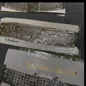 CUTE Choker Necklace Metallic Silver Mesh NEW Trending